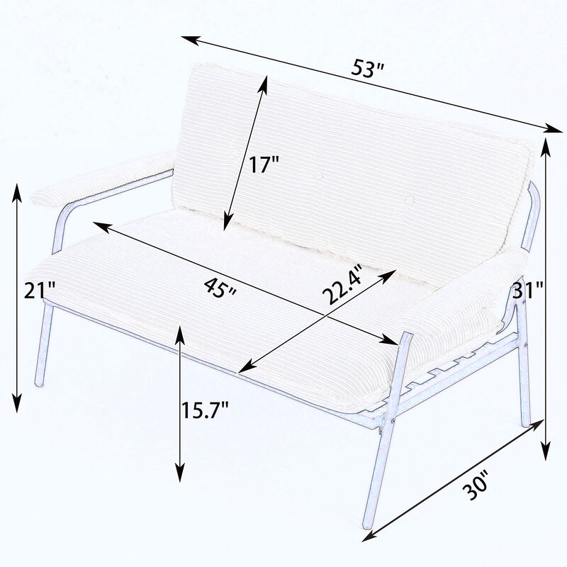 Merax Compact 2-Seater Retro-Modern Sofa image number 4