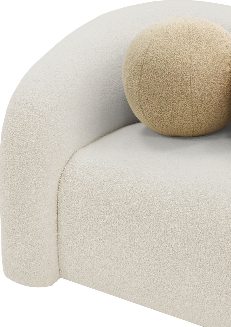 Meridian Furniture Kali Cream Faux Shearling Teddy Fabric Chair