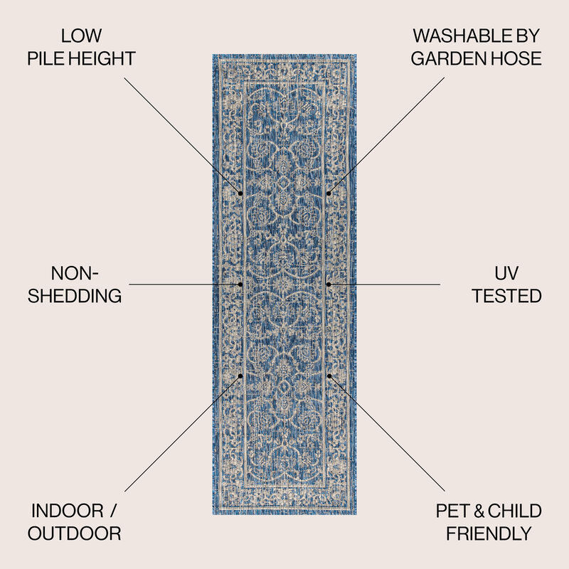 Palazzo Vine and Border Textured Weave Indoor/Outdoor Area Rug