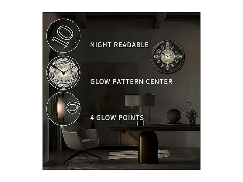 13 Inch Galaxy Luminous Atomic Wall Clock Night Light Illuminated Smart Sensor image number 3