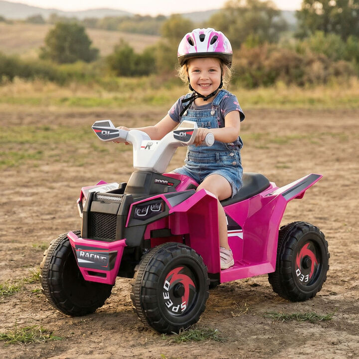 Kids 6V Ride On ATV Quad Car with Detachable Trailer for Outdoor Play