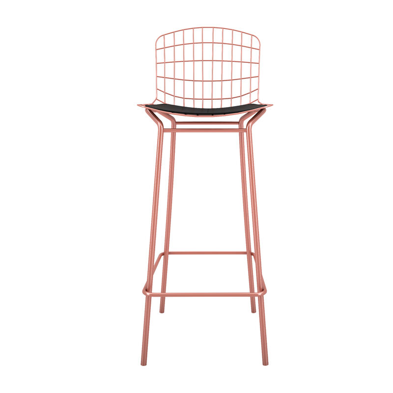 Madeline Pink and Black Bar Stools (Set of 3)