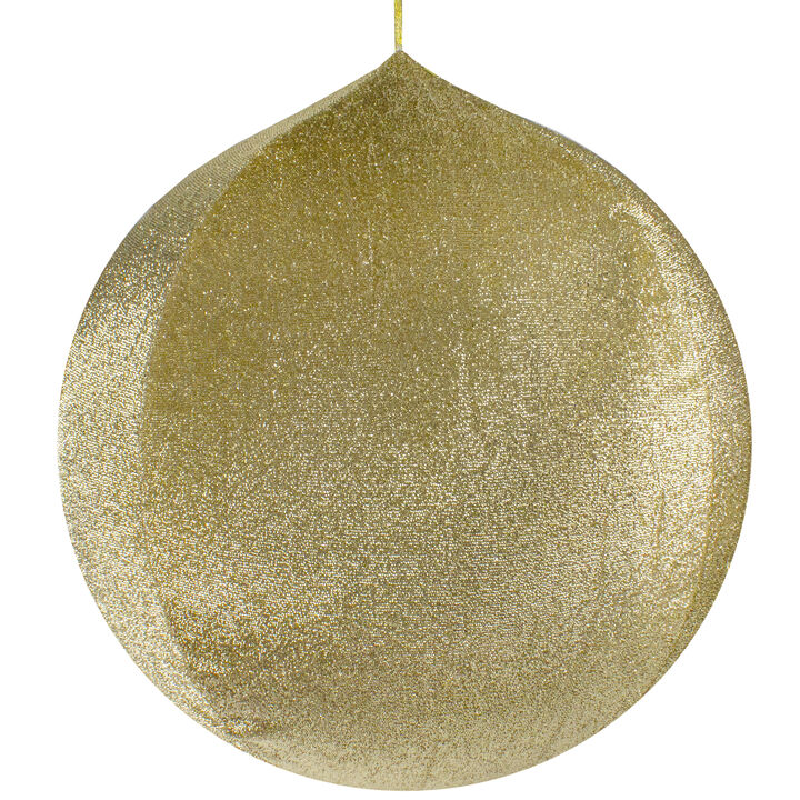 27.5" Gold Tinsel Inflatable Christmas Ball Ornament Outdoor Decoration