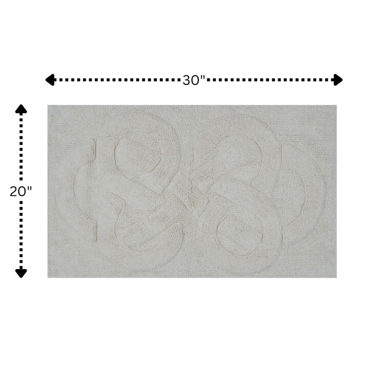 Knightsbridge Tuft Twisted 220 GSF Non Skid Back Bath Rug 20 x 30 - Natural