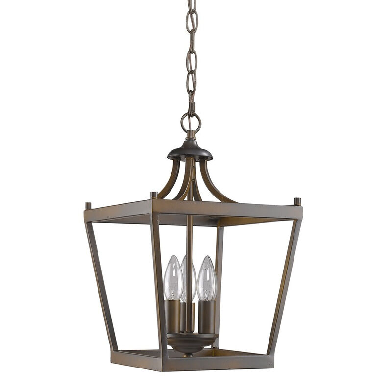 Hivvago Vintage Brown Metal Tapered Hanging Light