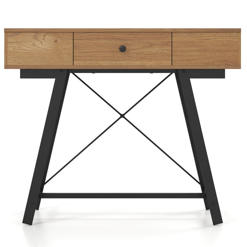 Makeup Vanity Desk with Flip-Up Mirror for Bedroom or Dressing Room-Rustic Brown image number 0