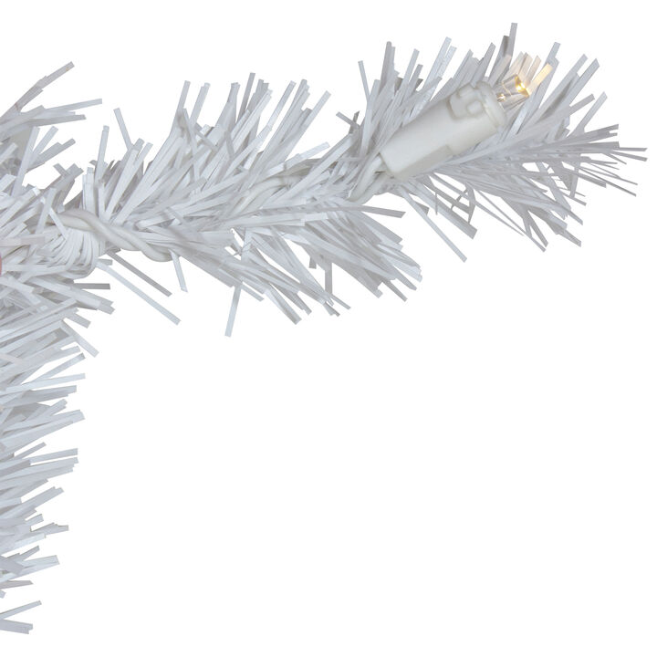 9' x 10" Pre-Lit LED White Pine Artificial Christmas Garland - Clear Lights