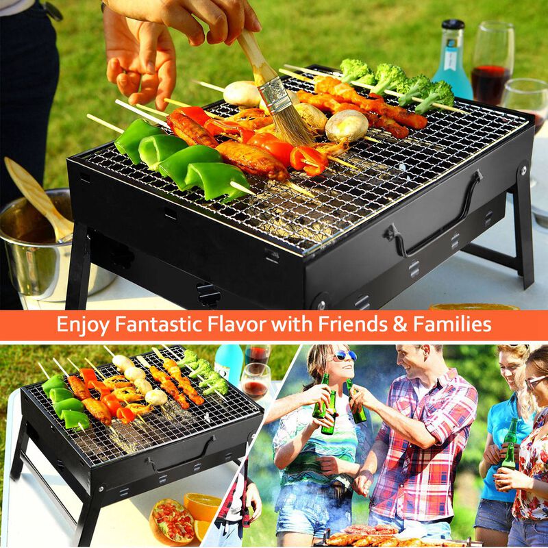Compact Charcoal BBQ Grill, Foldable and Portable for Outdoor Cooking and Travel image number 2