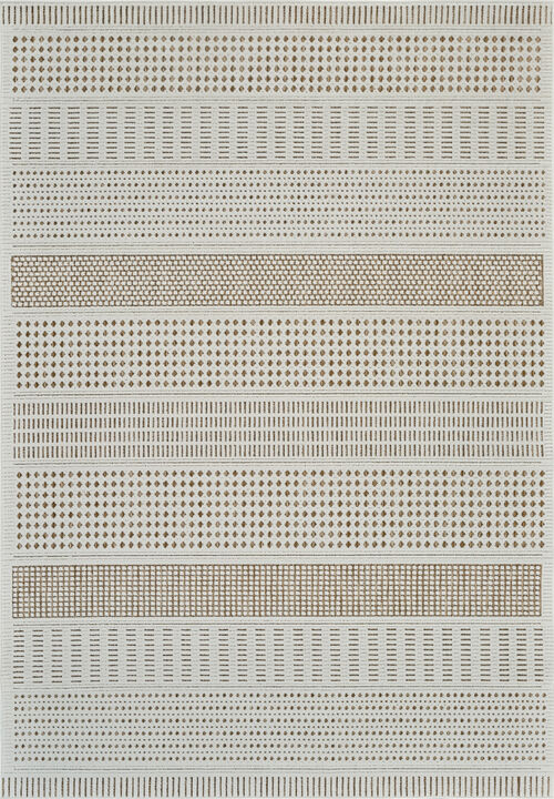 HomeRoots Geometric Distressed Indoor Outdoor Area Rug