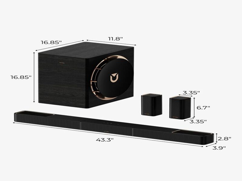 ULTIMEA Skywave Series 7.1.4ch Professional Wireless Surround Sound System for TV, 980W Dolby Atmos Sound Bar with 10" Wireless Subwoofer image number 9
