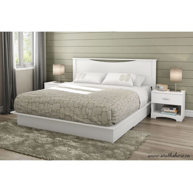 Contemporary Platform Bed with Built-In Storage Drawers for Bedroom Storage