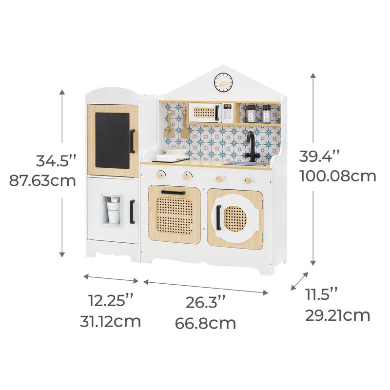 Teamson Kids Little Chef Morocco Play Kitchen & 11 pc. Accessory Set, White/Natural image number 2