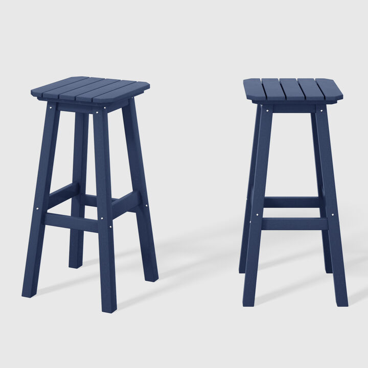WestinTrends 29" HDPE Outdoor Patio Square Bar Stools (Set of 2)
