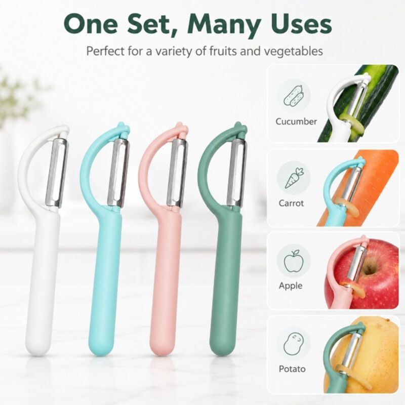 Pack of 4 Stainless Steel P-Type Vegetable Peelers image number 3