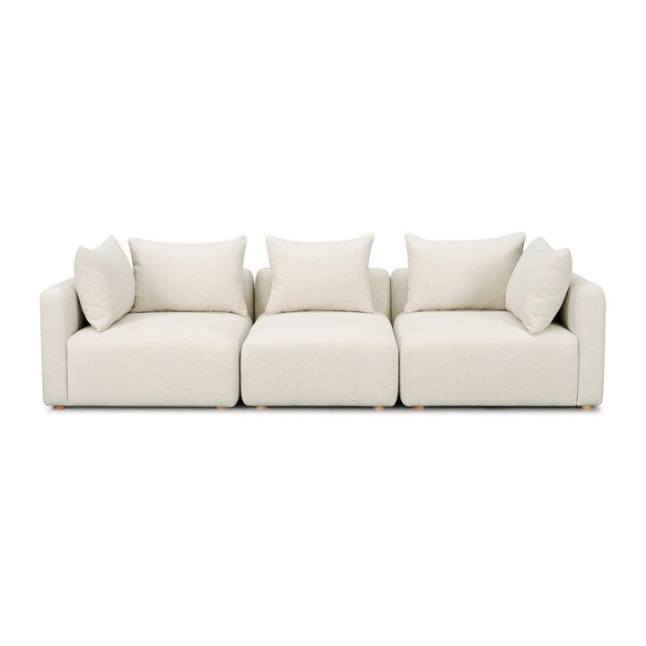 Hangover Cream Heavy Textured Fabric Sofa