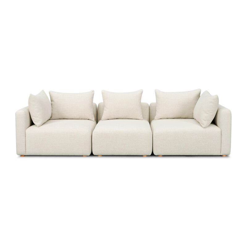 Hangover Cream Heavy Textured Fabric Sofa