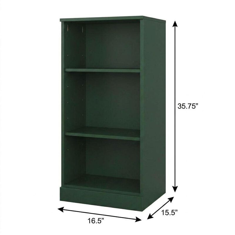 HomeRoots Solid Wood Adjustable Three Tier Library Bookcase image number 4