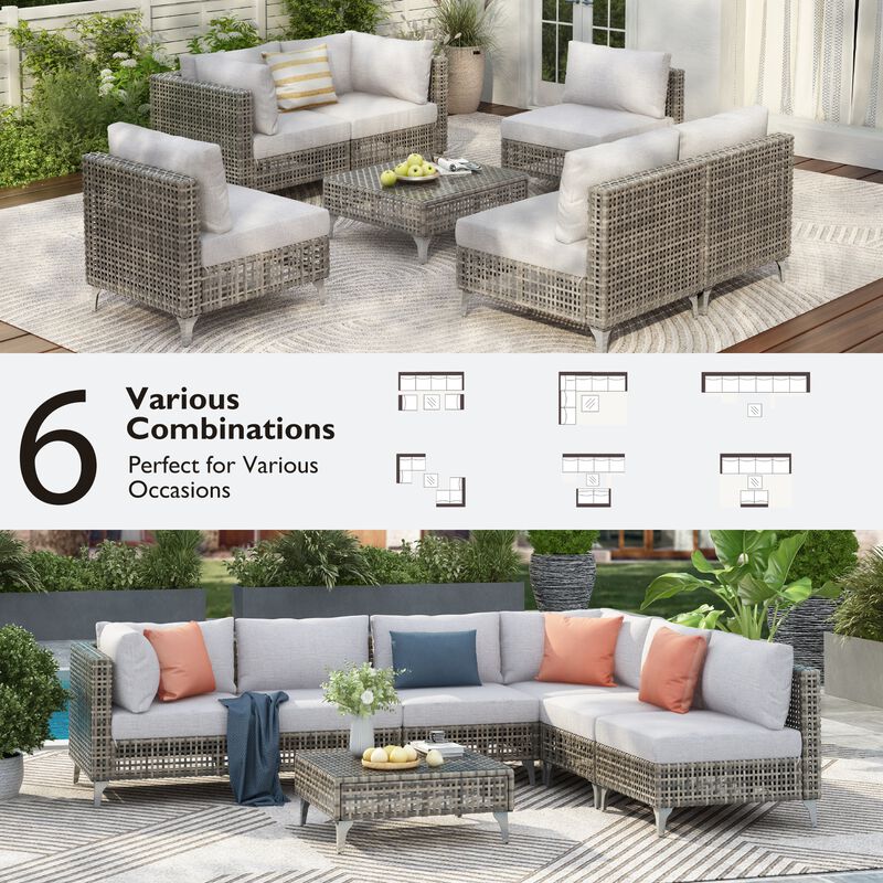 Merax  Wicker Patio Furniture Set Outdoor Conversation Set image number 3