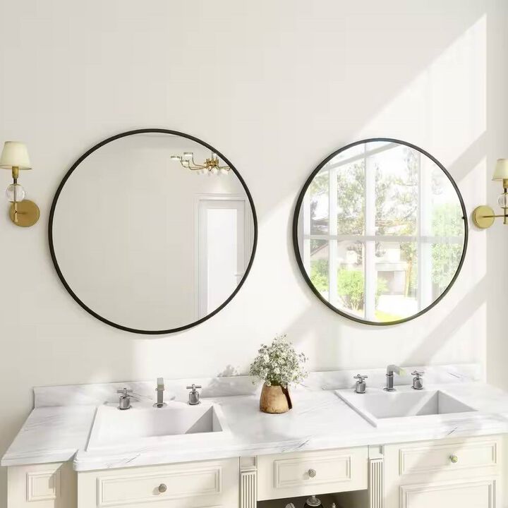 Circular Bathroom Mirror Wall Mounted Round Style for Modern Decor