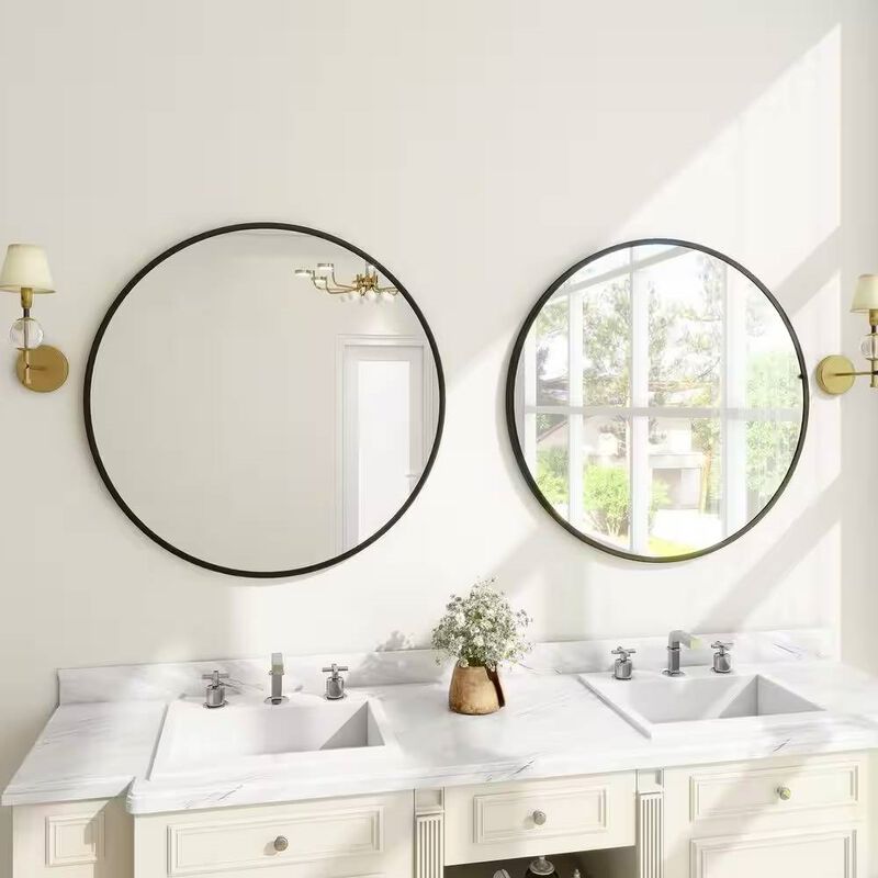 Circular Bathroom Mirror Wall Mounted Round Style for Modern Decor