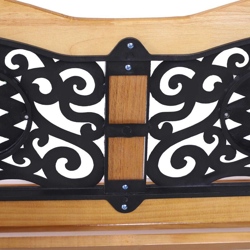 Hivvago 50" Outdoor Garden Bench with Wood & Metal Frame image number 6