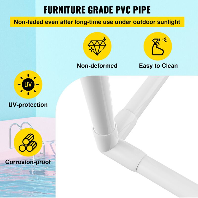Outdoor PVC Towel Holder Stand with 5 Drying Bars, Clips, Hook & Bag for Pool and Bathroom-White image number 4
