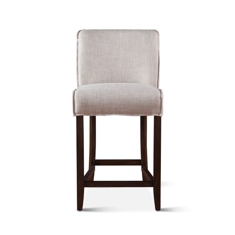 World Interiors Avery Dining Chair in Off White Linen with Dark Legs image number 5