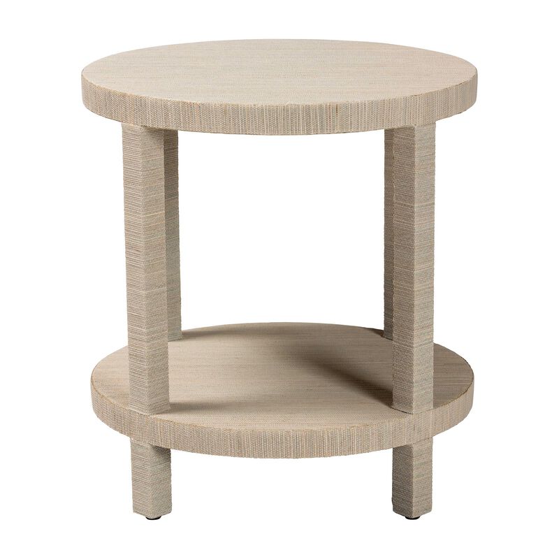 bali & pari Rocco Bohemian Woven Grasscloth End Table image number 2