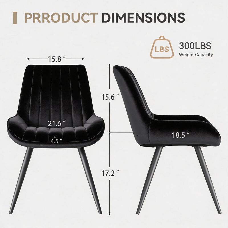 Modern Ribbed Fabric Upholstered Dining Chair Set of 4 image number 7