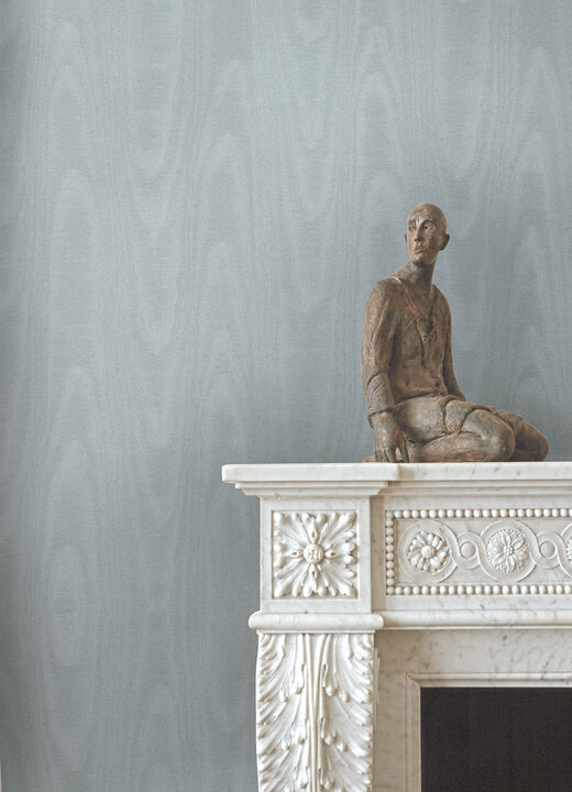 Angelina Light Blue Moire Wallpaper (Set of 2)