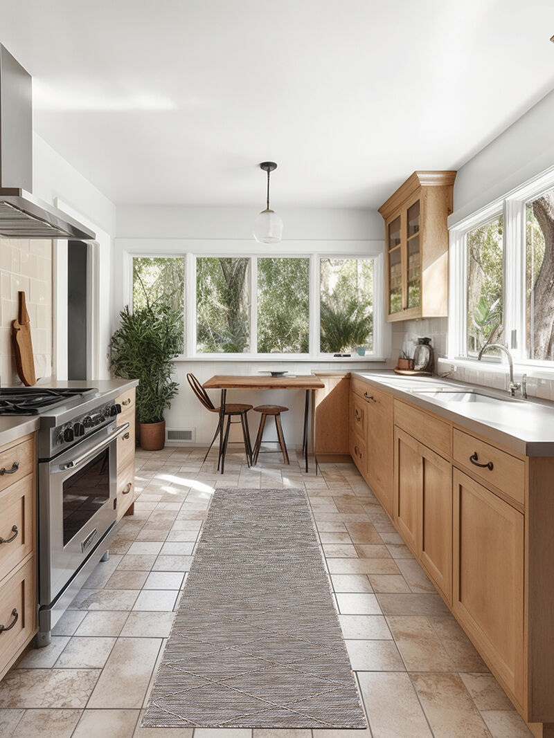 Washable Solutions WSL01 Gray/Mocha 2'2" x 8' Rug