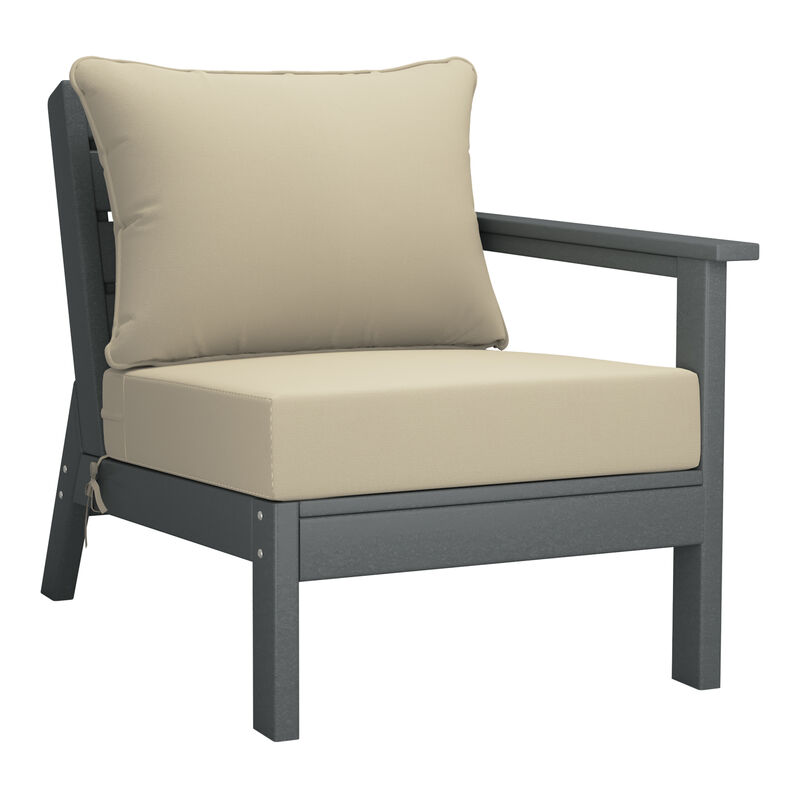 WestinTrends Outdoor Patio HDPE Sectional Sofa with Patio Cushions