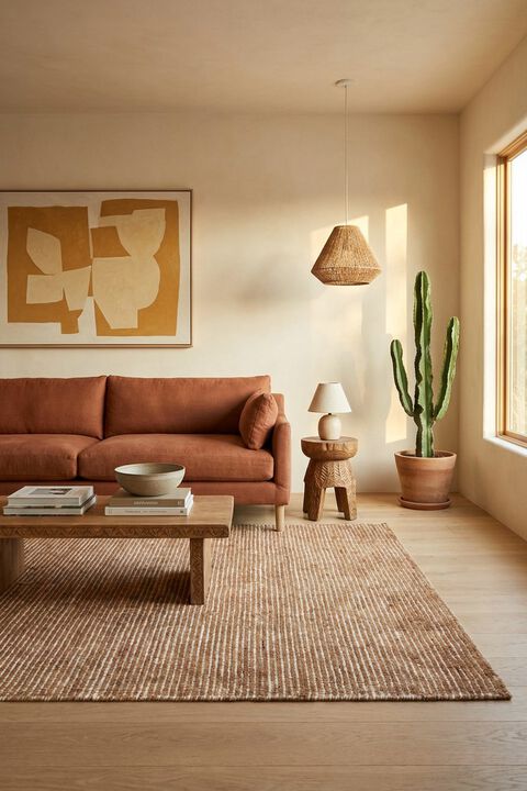 Patsan PTS02 Natural 5' x 8' Indoor/Outdoor Rug