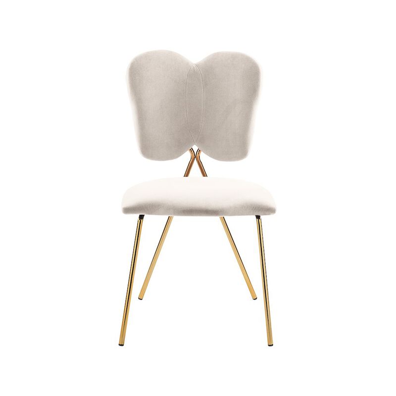 Meridian Furniture Angel Cream Velvet Dining Chair, Set of 2