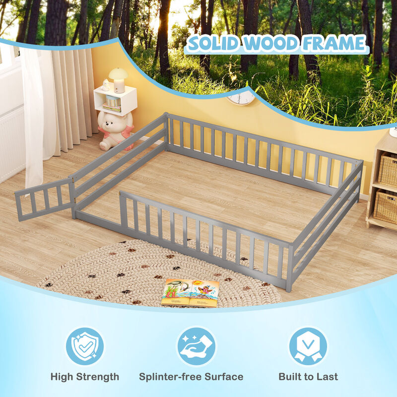 Full Platform Floor Bed with Full-Length Protective Guardrails image number 4