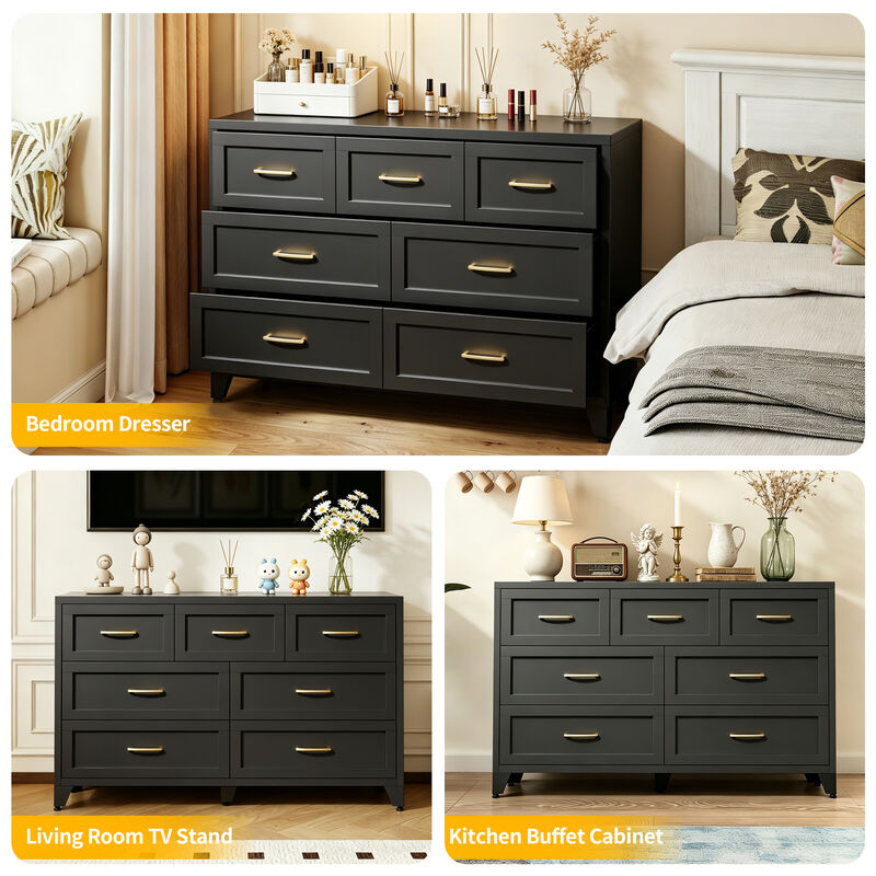 Pelkan 7-Drawer Metal Dresser image number 7