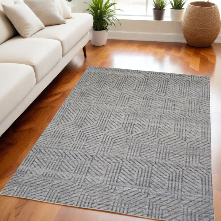 HomeRoots Wool Geometric Hand Knotted Area Rug