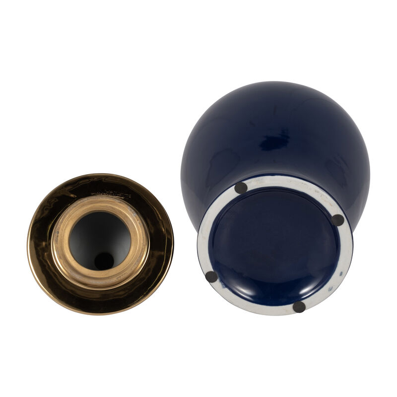 Cer, 18" Temple Jar, Navy/gold image number 5