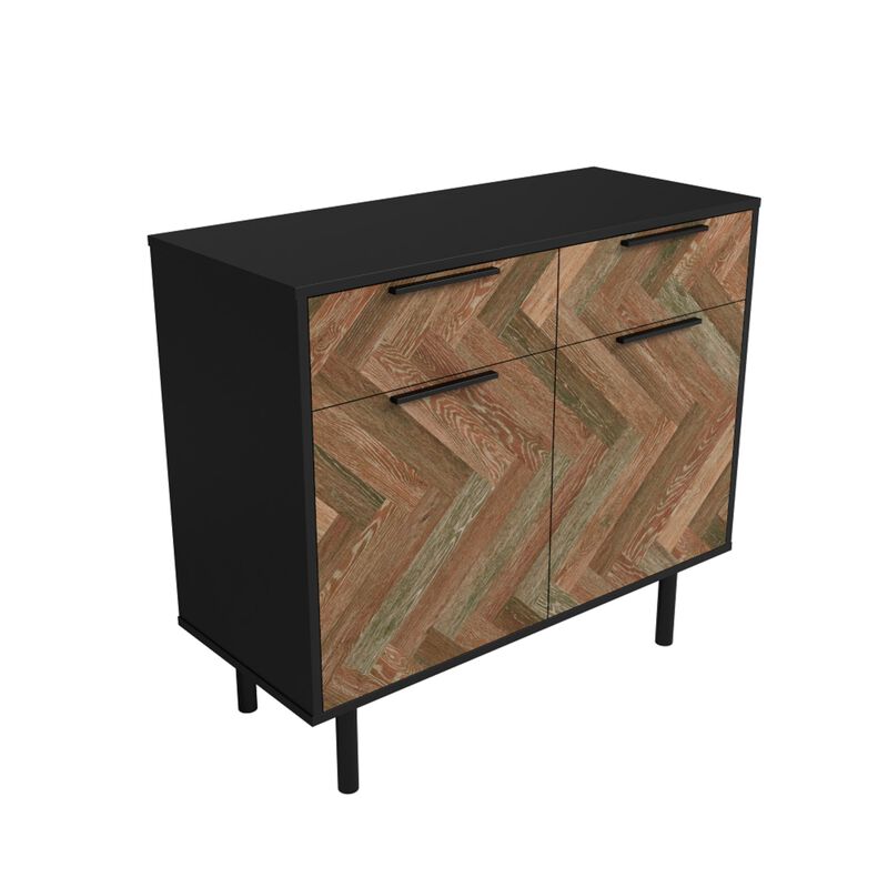Liam Black and Brown Sideboard