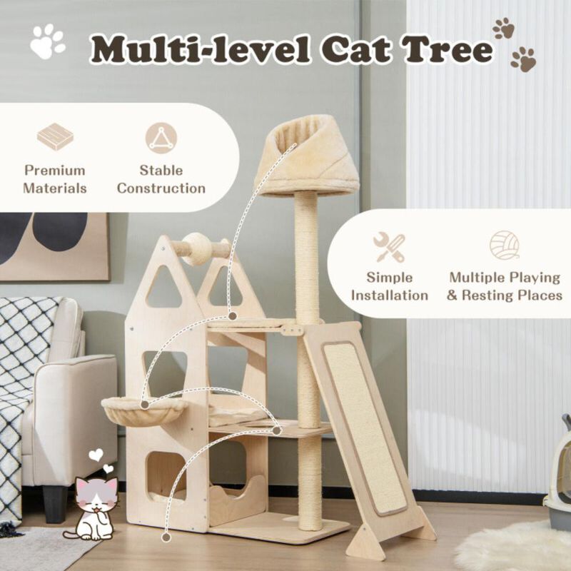 Hivvago Multi-Level Cat Tree with Sisal Scratching Post
