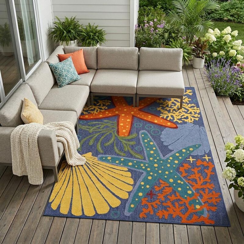 HomeRoots Indoor Outdoor Area Rug image number 1