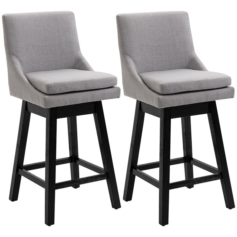 Light Gray Bar Seats: 28.5" Counter Height Stools Set of 2