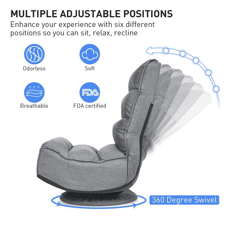 5-Position Folding Floor Gaming Chair