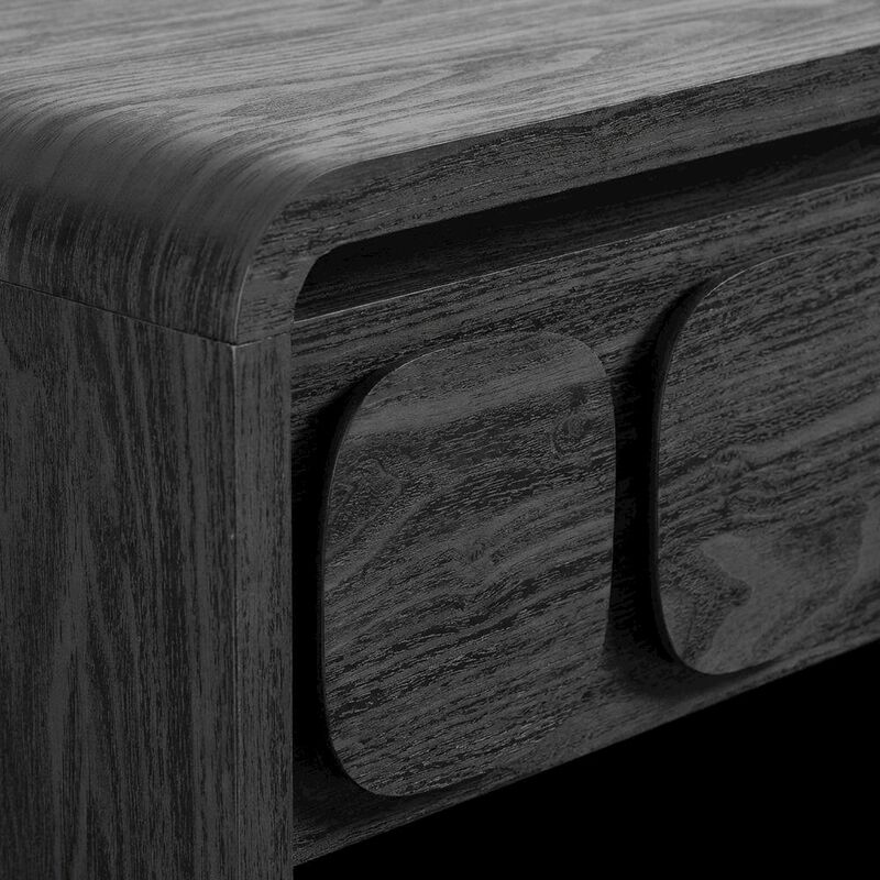 Gray Finish Nightstand with Minimalist Design and Smooth Surface image number 4
