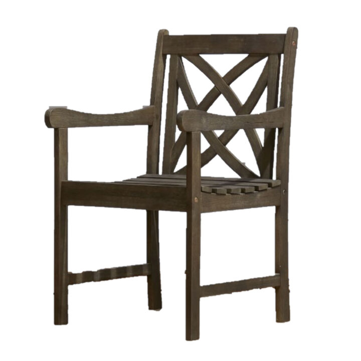 HomeRoots  34 x 24 x 24 in. Patio Armchair with Decorative Back