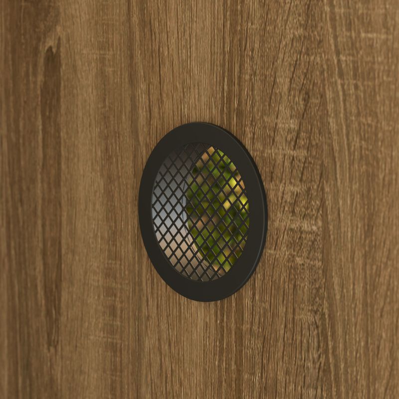 FUFU&GAGA PB Board & Tempered Glass Dual Reptile Terrarium with Separate Habitats, Storage Cabinet & Ventilation Design, (53.1 in. W x 17.7 in. D x 51.2 in. H), Wood Grain Finish