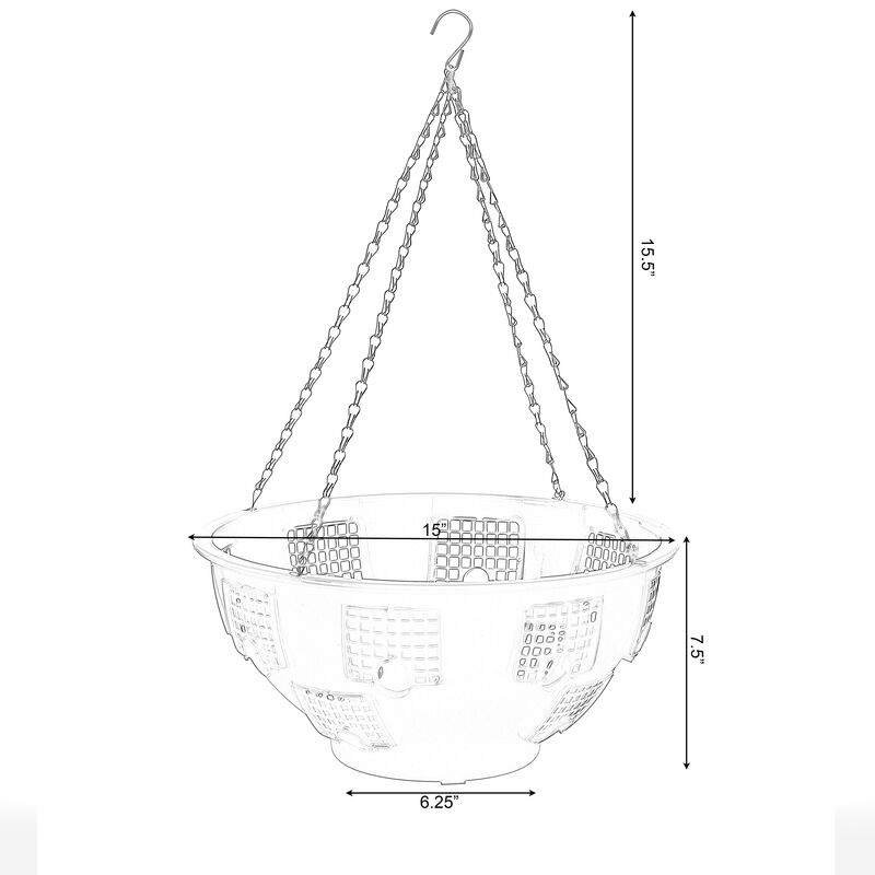 Durable Plastic Lace Ultimate Hanging Baskets Tomato, Flower, and Herb Outdoor Flower Planter