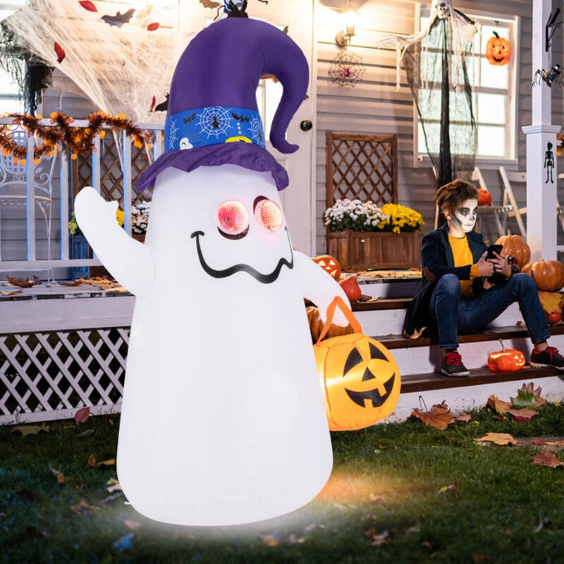 6ft Glowing Ghost Halloween Inflatable Decor with Infinity LED Eyes image number 4