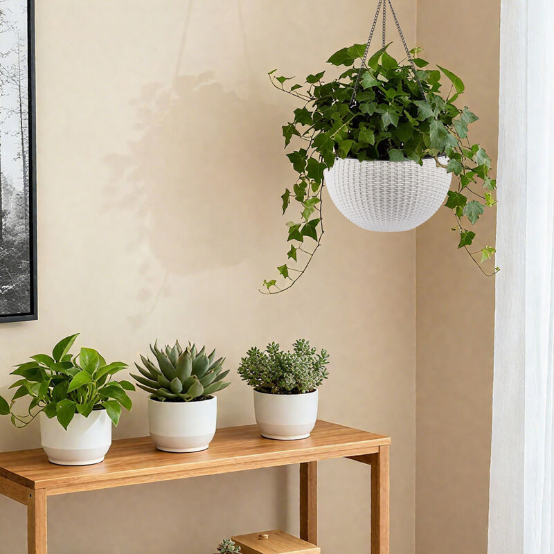 WOW PIONEER Self-Watering Hanging Planter Large Capacity Root-Rot Resistant Water Storage Water Level Indicator image number 7