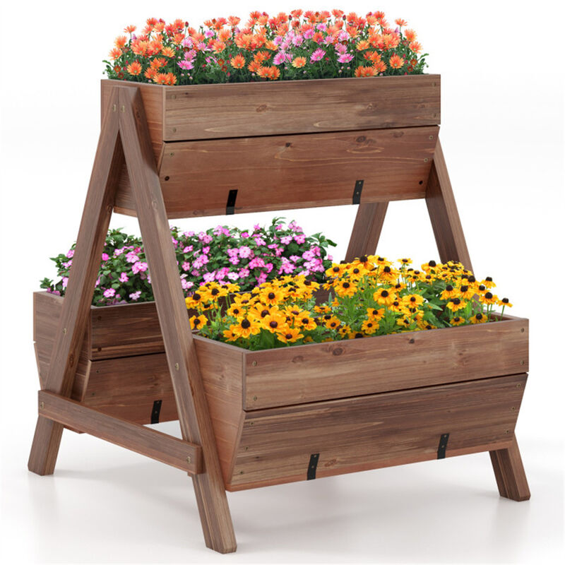 Tall Wooden Garden Bed, Elevated Planter for Small Space Gardening